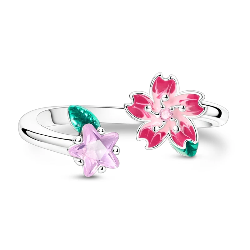 Verstellbare Ringe aus 925er-Sterlingsilber, Meerjungfrau, Flügel, Drache, Sonnenblume, Tulpe, offene Ringe für Frauen, weiblich, origineller Verlobungsschmuck – Detail 2