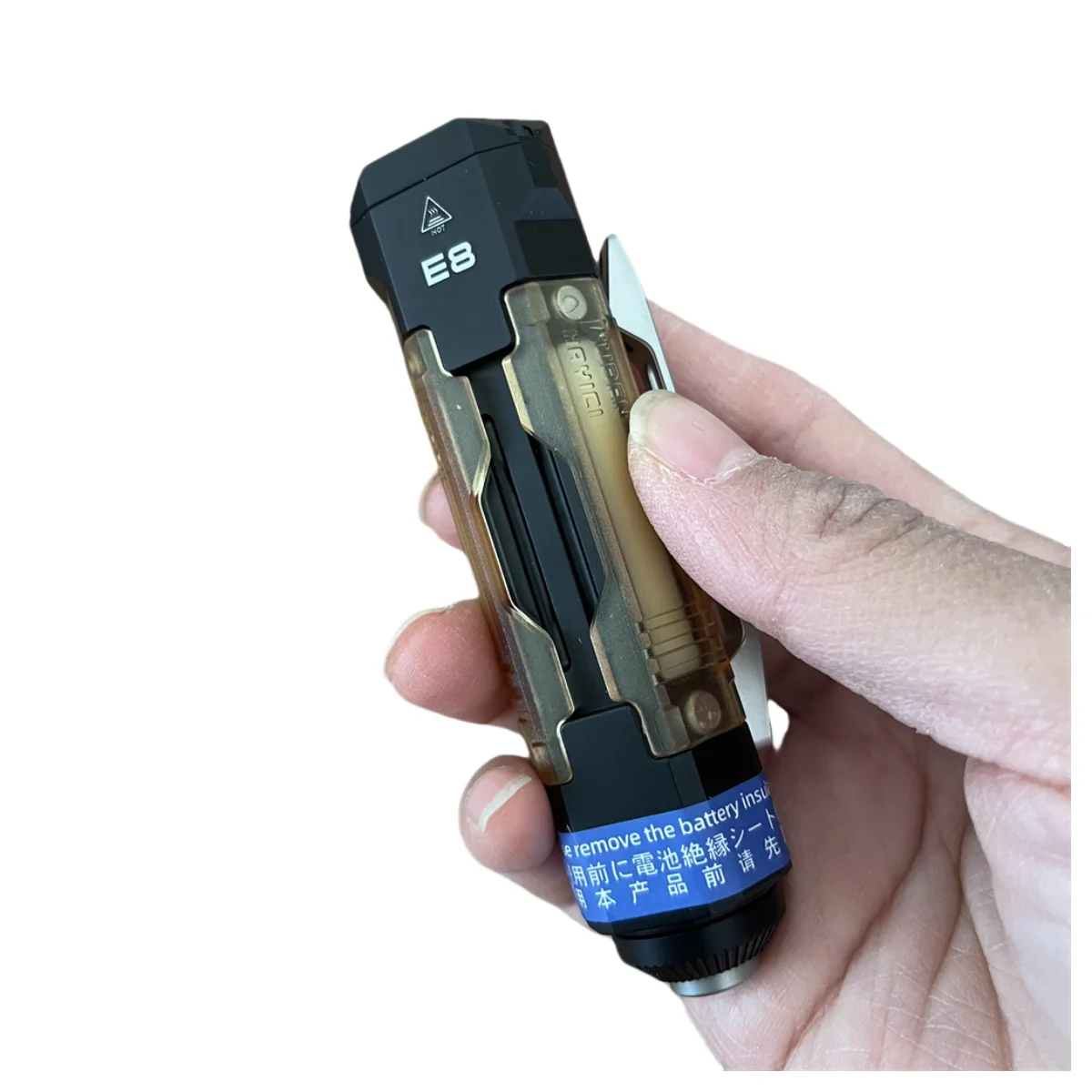 WUBEN E8 Triple Side LEDs EDC Toy Flashlight Magnetic Shells 14500 battery Lantern Dual White UV Torch Lamp
