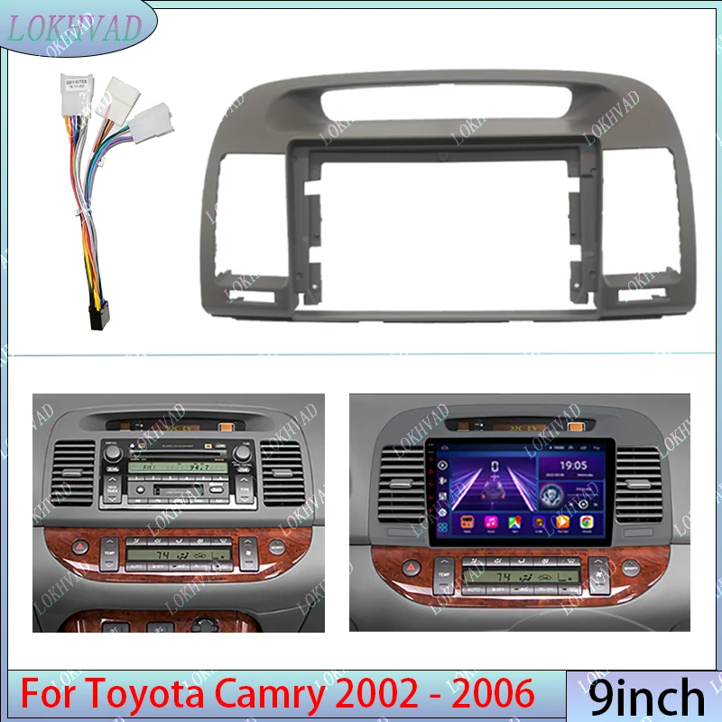 Car DVD Player frame for Toyota Camry 2002 - 2006 9 inch navigation panel car radio frame Android radio frame
