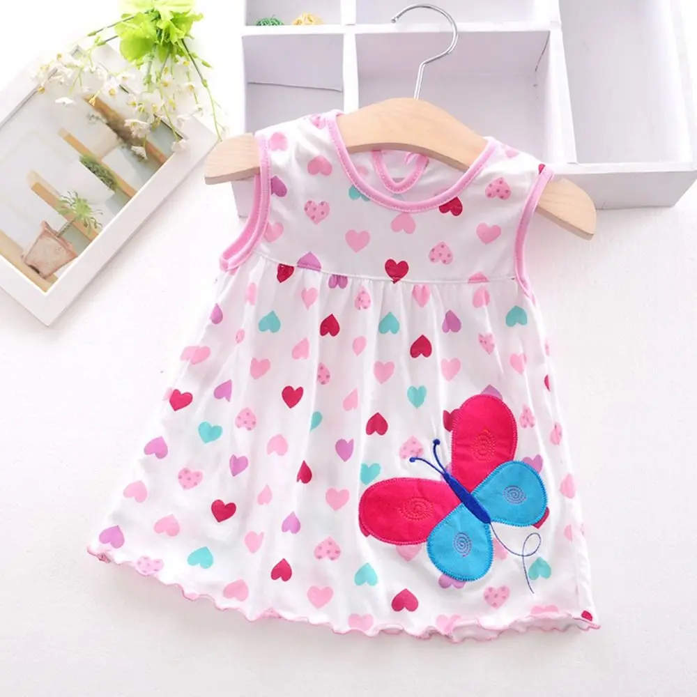 Summer Outfit Pure Cotton Baby Dress Printed Cartoon Pattern Summer Dress Embroidery Multi Pattern Cotton Dress Summer Season
