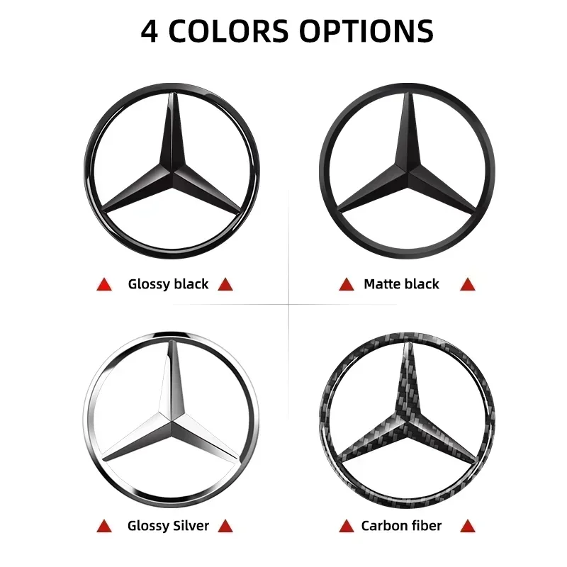 1pcs 52mm 57mm 3D steer wheel emblem Sticker Car Steering Wheel Sticker Car Interior EmblemFor Mercedes benz A B R G Class