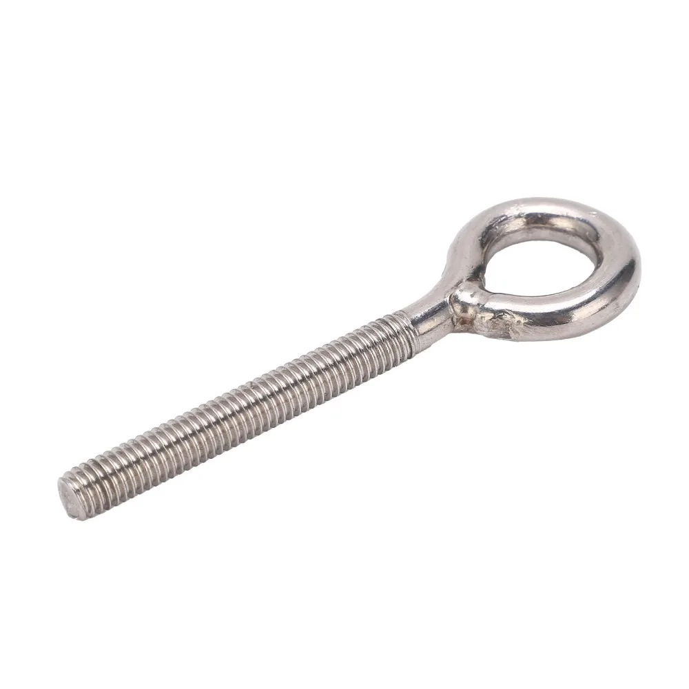 10pcs Welded Closed Loop Lifting Eye Bolts Burr-Free Machine Thread Long Shank Machine Shoulder Eyebolt Closed Loop Eyelet
