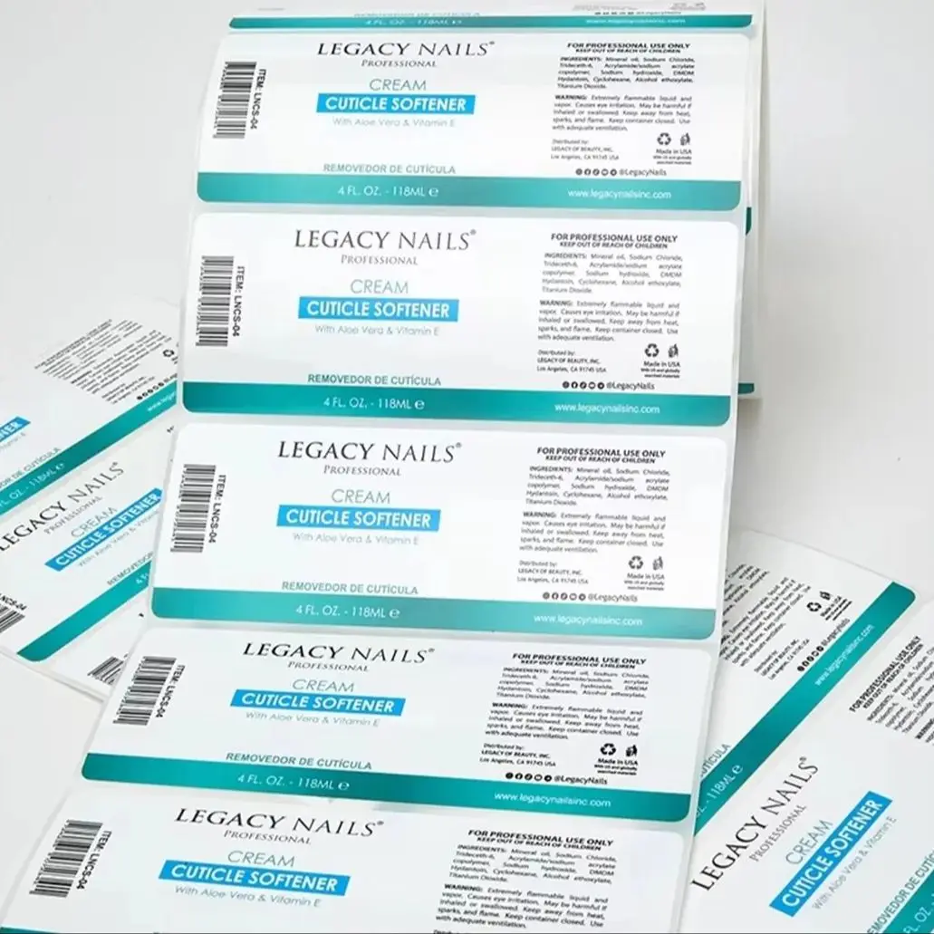 1000pcs Custom Waterproof Vinyl Label Stickers｜Glossy Lamination Roll Labels for Nail Polish Bottle Packaging