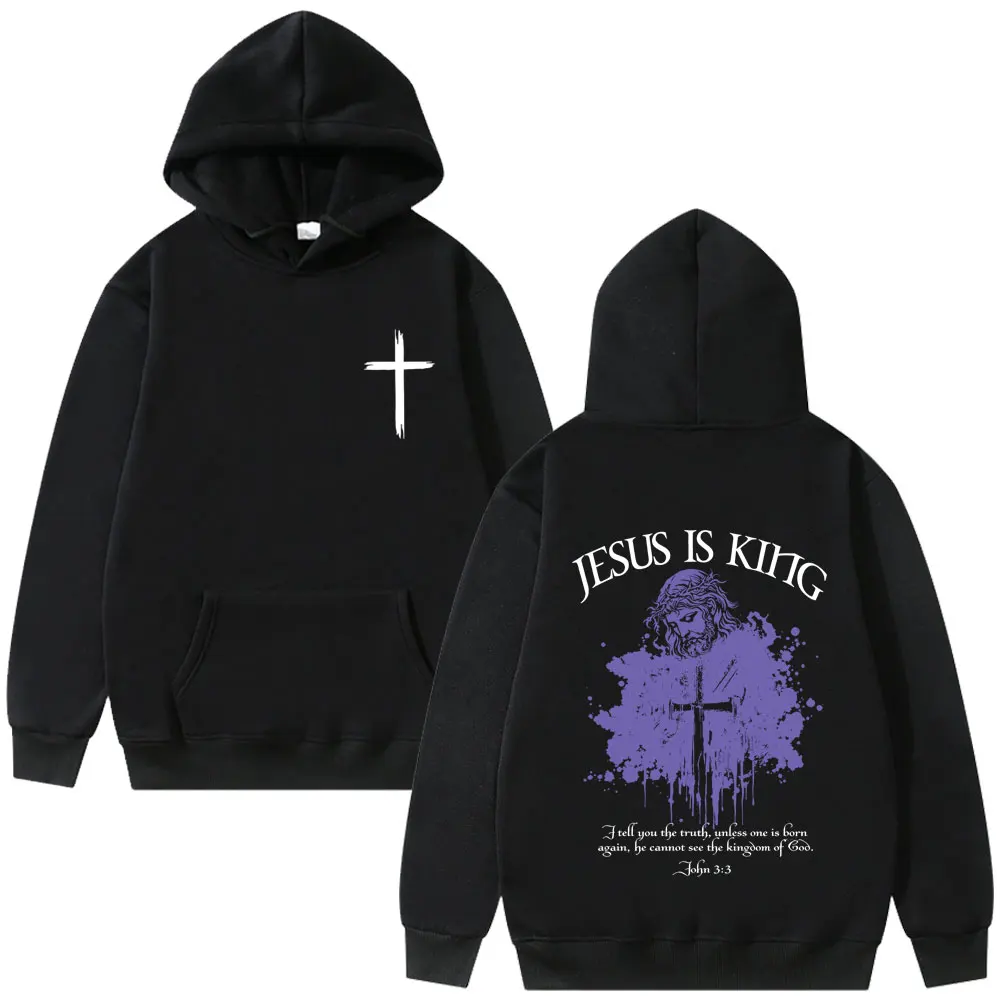 

Christian Jesus Is King Bible Verse Merch 2026 Hoodie Men Women Clothing Hip Hop Gothic Oversized Pullover Male Casual Hoodies