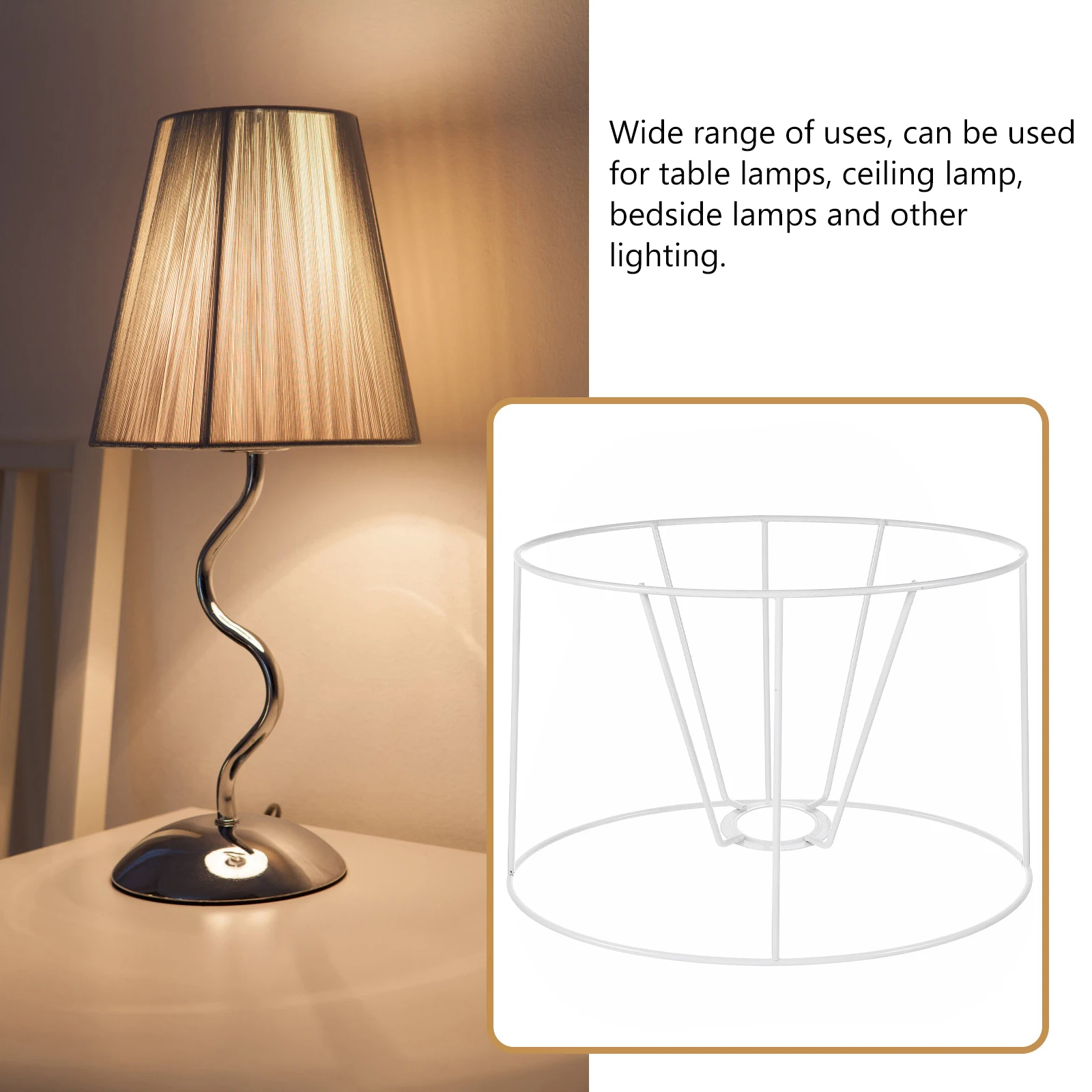 

European Style Vintage Lampshade Frame Metal Cage Light Stand Adjustable Angle Iron Bulb Guard Cover Diy Wire Holder Farmhouse