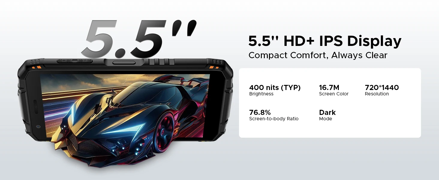 DOOGEE Fire 3 Pro Rugged Phone 8350mAh Battery 5.5'' Screen 16GB RAM (4GB+12GB)  128GB ROM UNISOC T7200 Android 15 Mobile Phone