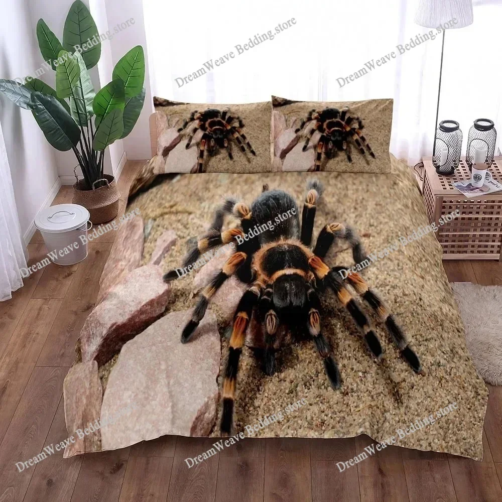 3D Print Brown Big Spider Duvet Cover Set King Queen Double Full Twin Single Size Pillow Case Bed Polyester Bedding Set963