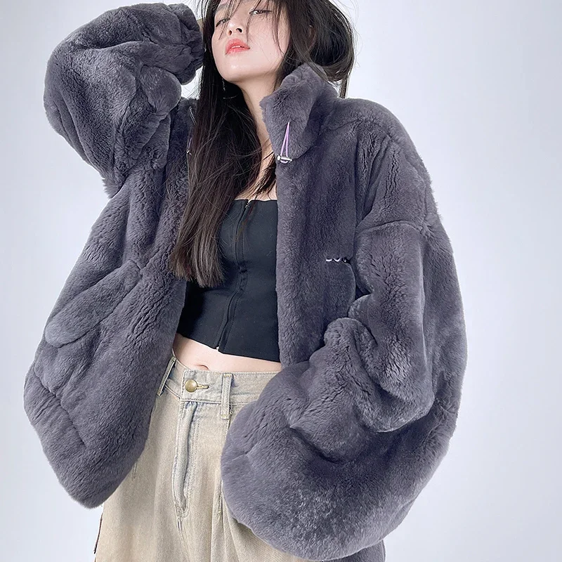 

Rex Rabbit Fur Coat Winter Coat Women Clothing Korean Casual Real Fur Coats and Jackets Clothes for Women Abrigos Mujer Zm1560