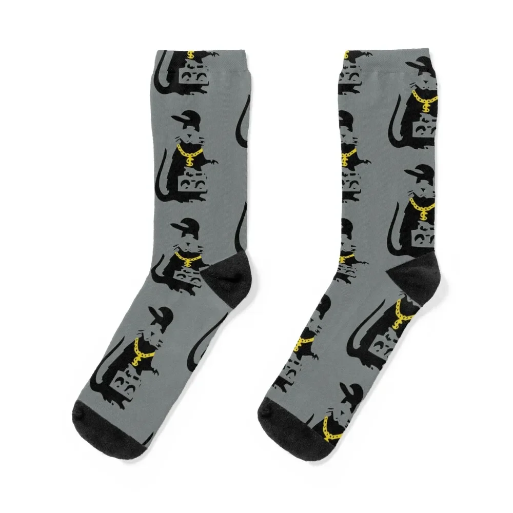 

Banksy Gangsta Rat Socks custom Stockings man Soccer hiphop Socks For Women Men's man loose soccer anti-slip Mens Socks Women's