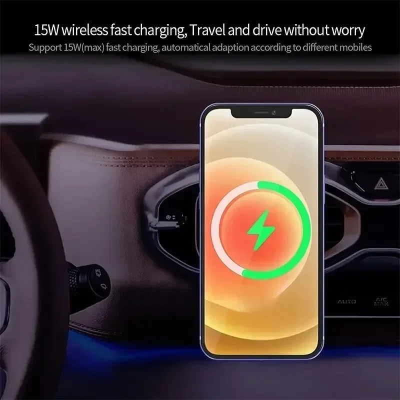 Magnetic Car Wireless Charger Macsafe for iPhone 12 13 14 15 Pro Max Air Vent Car Phone Holder Stand Fast Car Charging Station