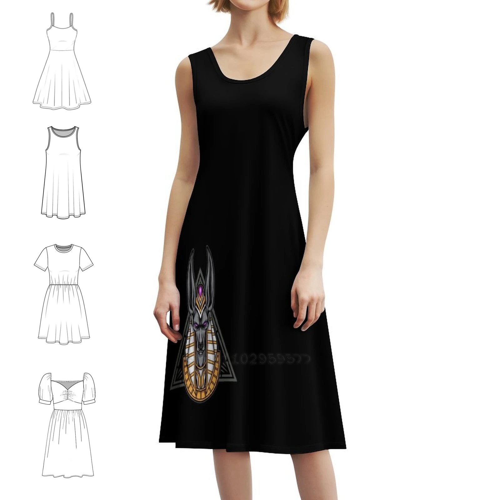 

Платье-комбинезон с египетским узором и анубисом с цветочным принтом для женщин, весна-лето, повседневное платье для вечеринки, Анубис, Египет Анубис, Бог, египетский Бог