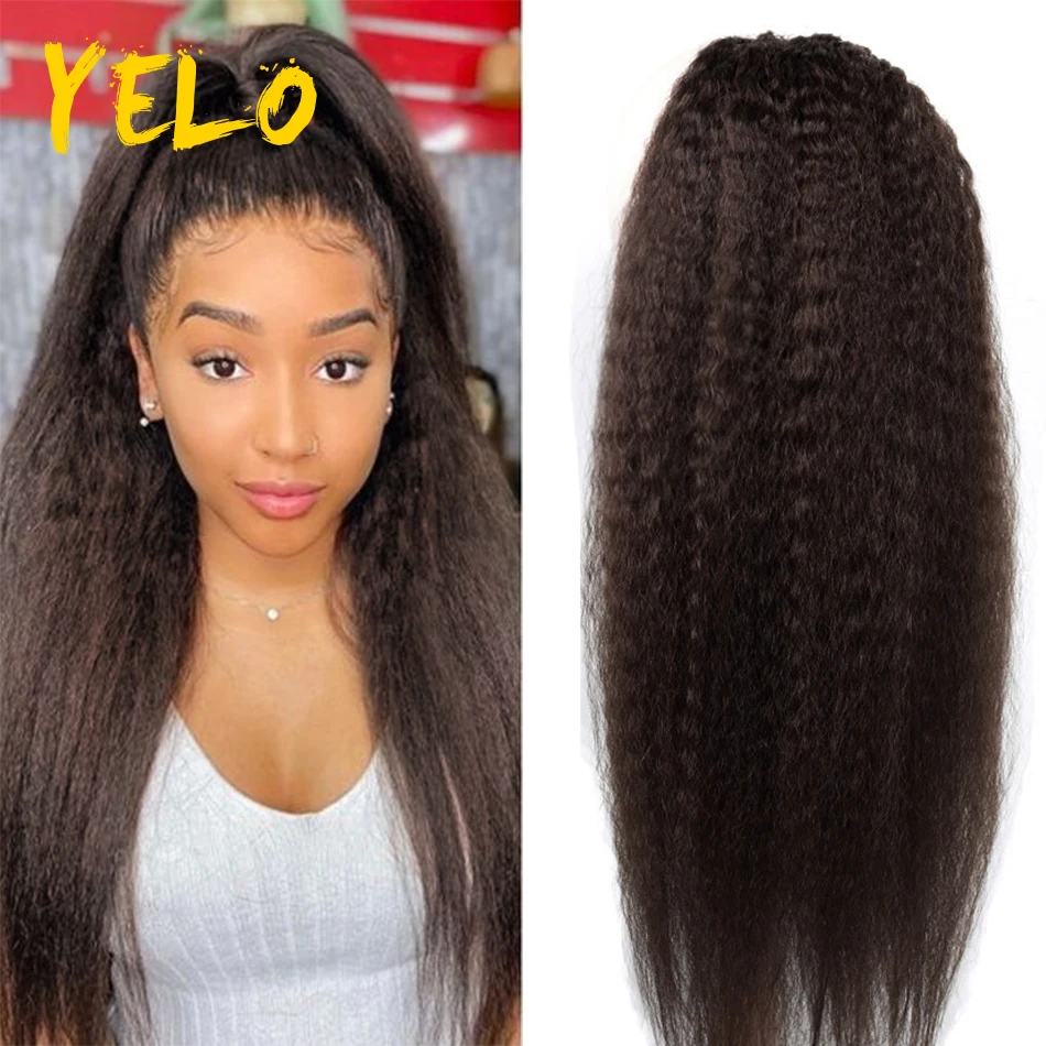 

16-28 Inch Brazilian Afro Kinky Straight Drawstring Ponytail 100% Remy Human Hair Ponytail Extension Balayage Natural Shade Hair