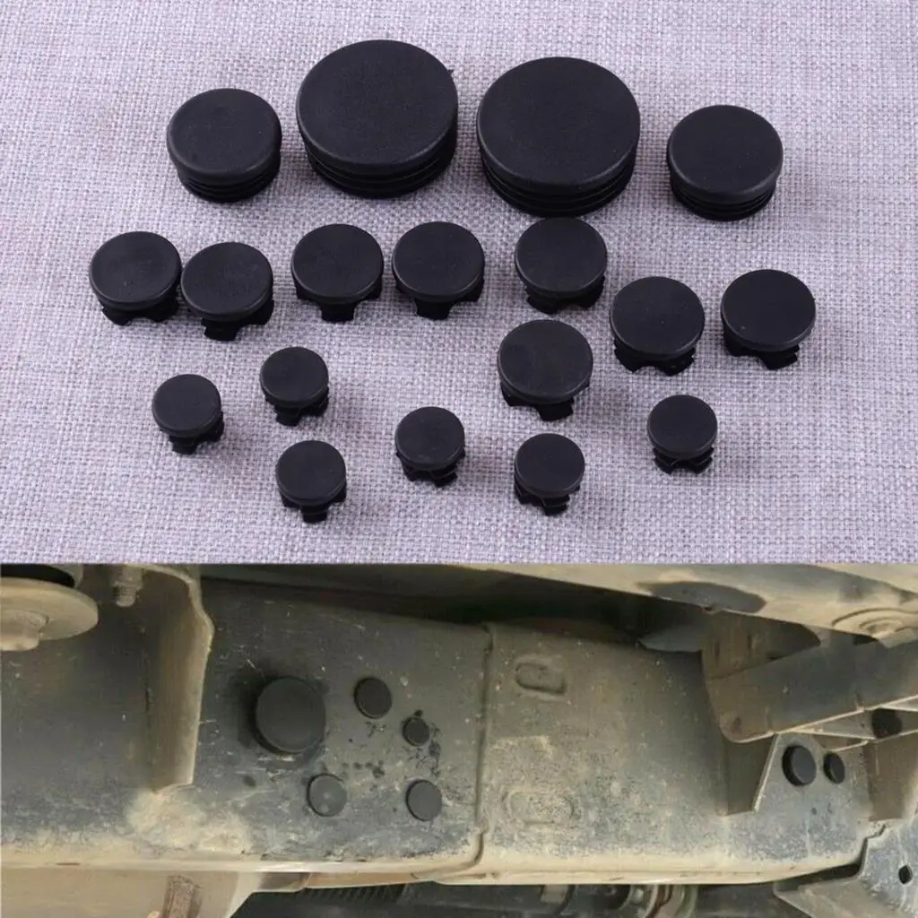 18pcs/Set Black Plastic Car Exterior Rear Waterproof Plug Stopper Cover Fit for Jeep Wrangler JL Gladiator JT 2018 2019 2020