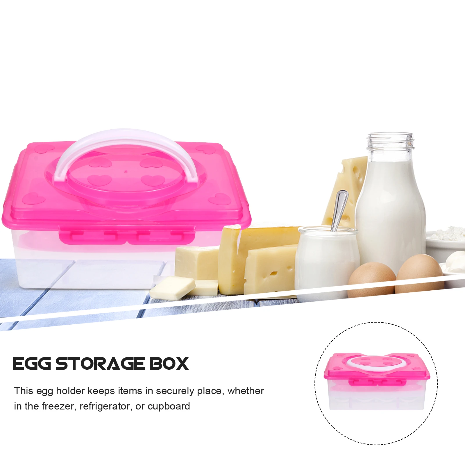 

24 -grid Egg Holder Storage Box Carrier with Cover Stackable Tray Rosy Trays Containers Travel