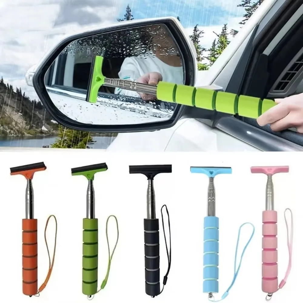 Universal Car Rearview Mirror Wiper Car Side Mirror Squeegee Window Cleaning Tool Portable Rainy Window Wiper Auto Glass Scraper