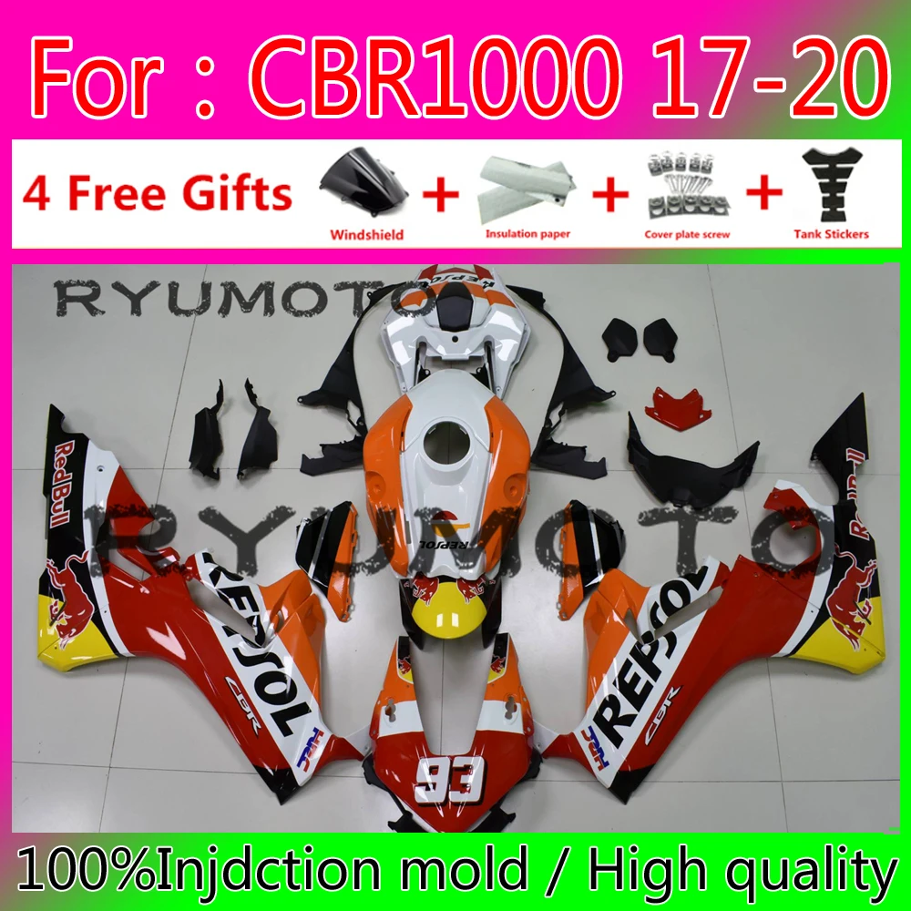 

New ABS Motorcycle Fairings Kit Fit for HONDA CBR1000RR 17-20 CBR1000 RR 17 20 bodywork fairing
