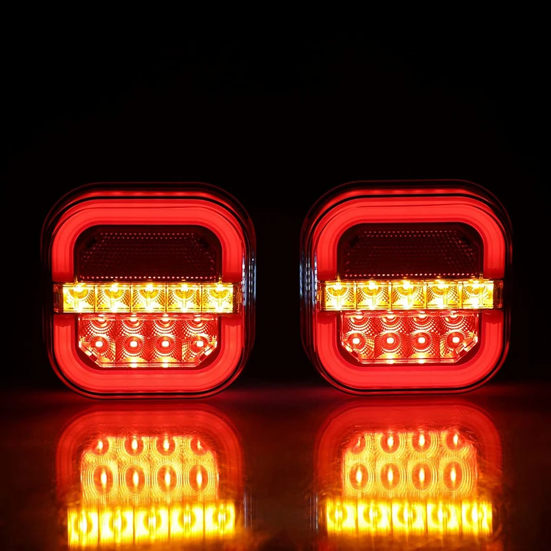 Yuanjoy Magnetic Wireless Trailer Tail Lights 12/24v Led Waterproof Dynamic Rear Lights With 7 Pin Plug For Heavy Truck Bus