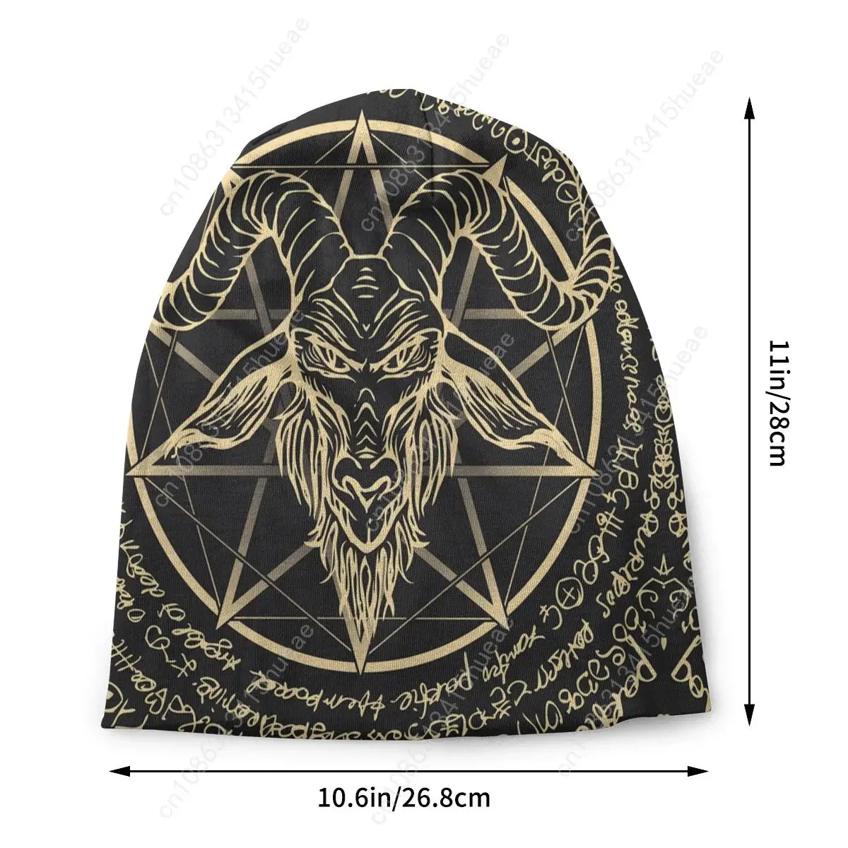 Baphomet Pentagram Occult Magic Skullies Beanies Caps Winter Warm Men Women Knitted Hats Adult Dark Devil Satan Goat Bonnet Hats