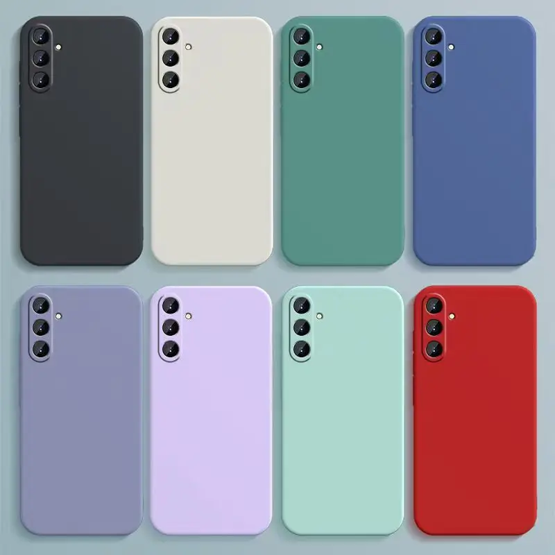 Square Silicone Soft Skockproof Case For Samsung Galaxy A18 A17 A27 A37 A57 A07 A06 A16 A26 A36 A56 A15 A25 A35 A55 4G 5G Cases