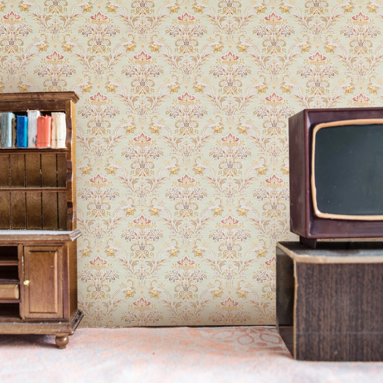 

House Wallpapers 36x48cm Peel Stick Striped Flower Design Mini House Wall Stickers Living Bedroom Decor Craft Gift