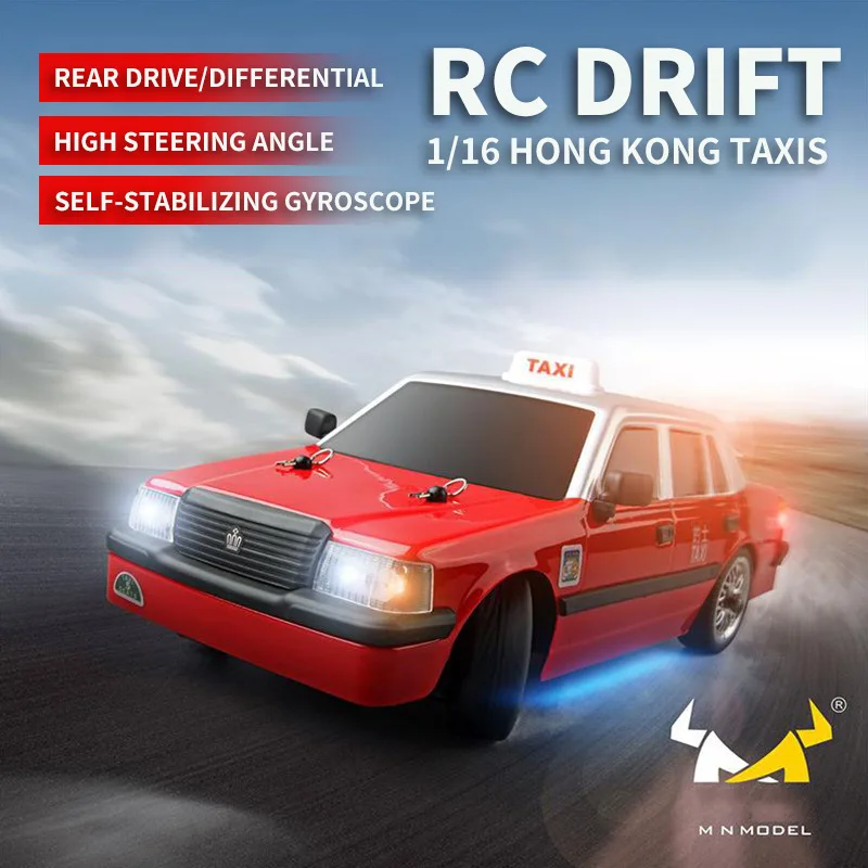 MN38RC Drift Remote Control Car, Cross Border Popular Full Proportion Hong Kong Taxi, Four-Wheel Drive High-Speed Boy Toys Gifts