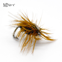 MNFT 10Pcs Fly Fishing Lure Gold Trout Flies Artificial Bait Black Worm Body Fake Baits Hook 6#