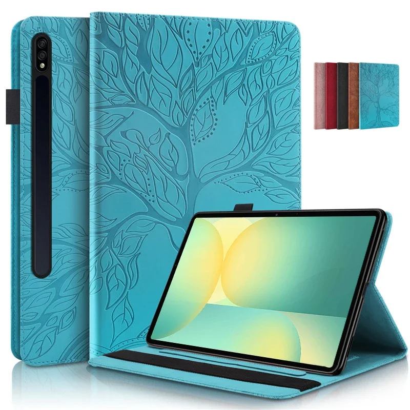 

GEFENIS Funda For Samsung Tab S10 FE Case 10.9" Embossed Tree Leather Wallet Flip Cover For Galaxy Tab S10 Fe Sm-x520 X526b Case
