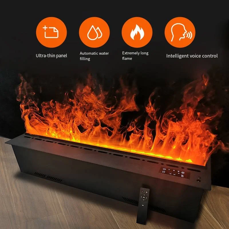 Luxury 3D Smart Water Steam Electric Fireplace Indoor Decor With RGBW 64 Colors Flame Mist Atomized Effect
