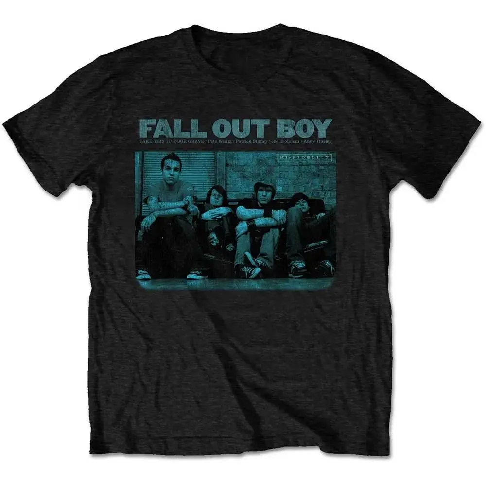 Pop Punk Band Tops Fall Out Boy Take This To Your Grave Photo Print T-Shirt Casual Loose Short Sleeve Y2k Vintage Tee Unisex