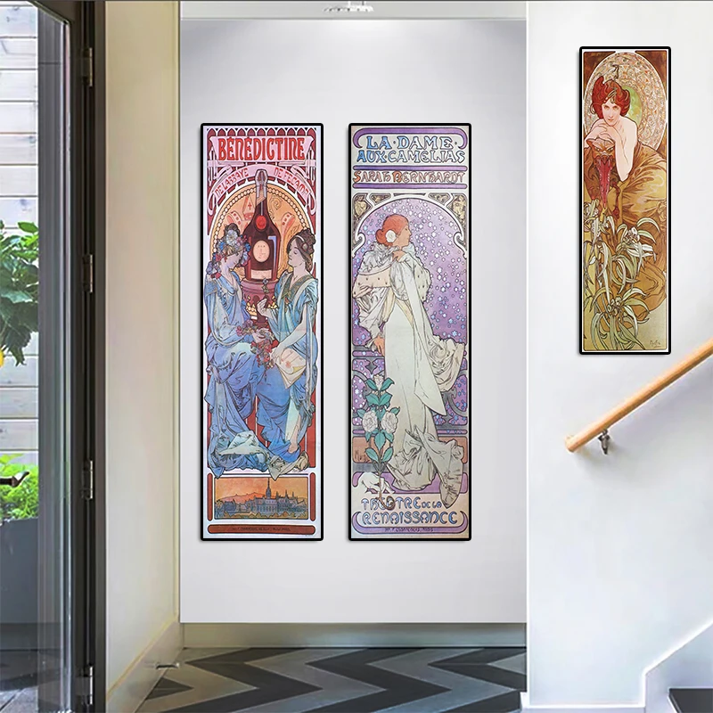 

European Style Illustration Ukiyoe Canvas Painting Posters Cloth Fabric Wall Art Prints For Home Decor Birthday Gift Unframed