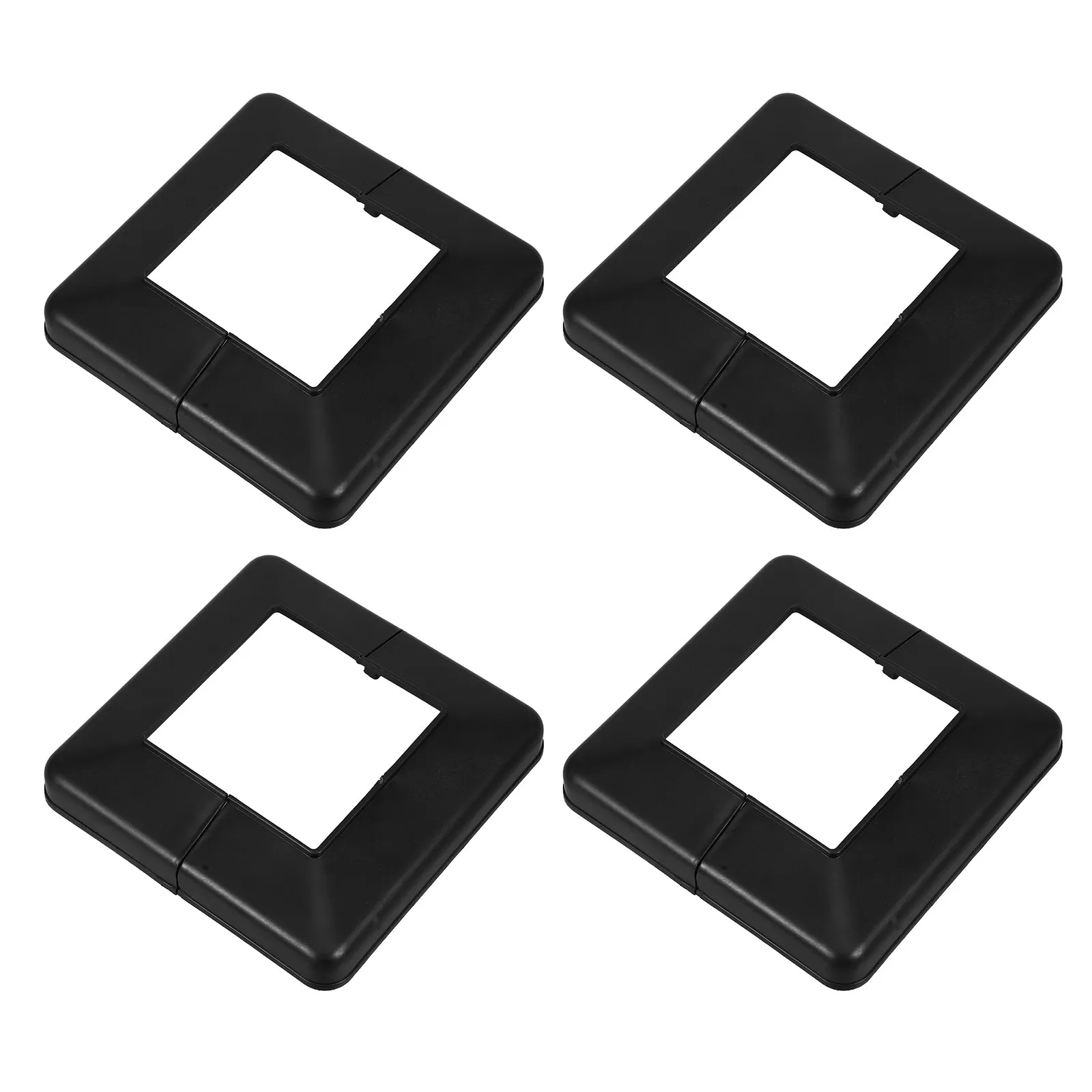 4Pcs Black 4x4 Deck Post Base Cover Split Style Decorative Railing Skirt Column Wraps Porch Staircase Outdoor Fence Post Caps