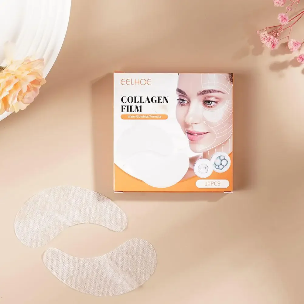 20pcs Collagen Soluble Film Eye Zone Mask Vitamin Patches Hyaluronic Acid Moisturizing Face Dark Circles Skin Care (10 Pairs)