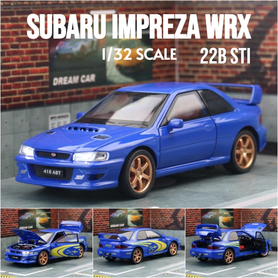 1/32 スバルインプレッサ WRX 22B STI JDM おもちゃの車モデルダイ