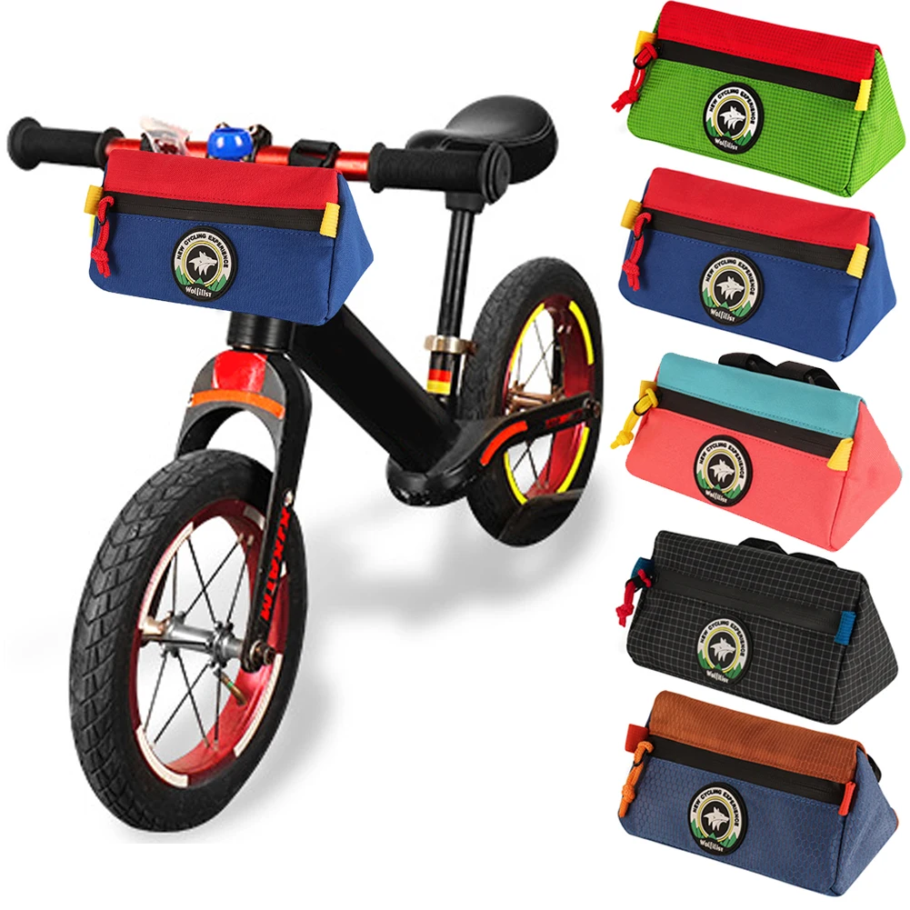 Kids Bike Handlebar Triangle Bag Waterproof Bike Front Frame Bag Folding MTB Bicycle Front Basket Pack for Cycling Accessories