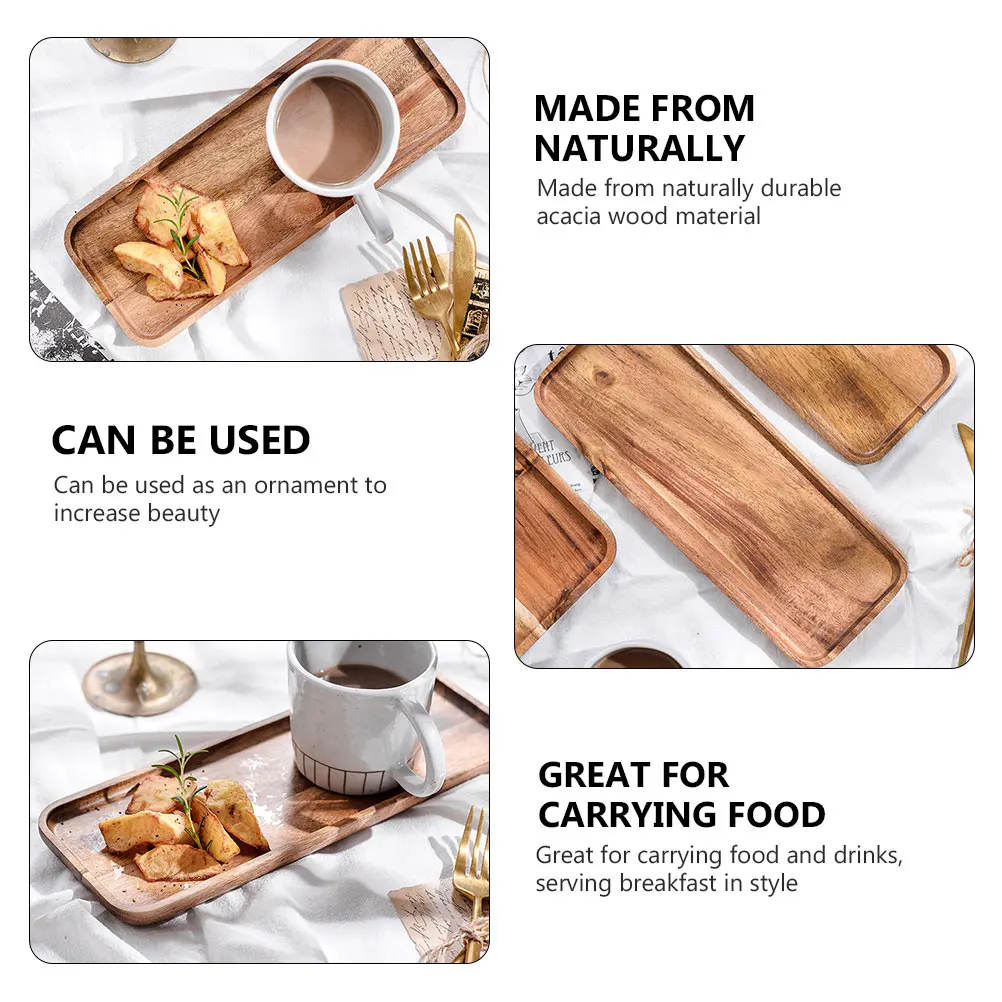 

Wooden Pallet Coffee Storage Tray Plate Food Breakfast Acacia Household Fruit Office