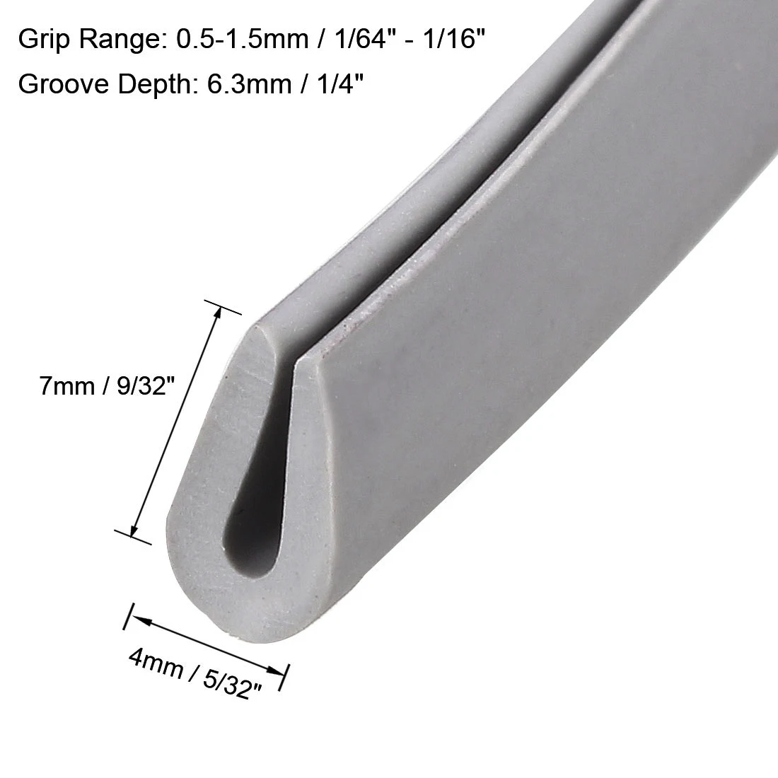 Uxcell 3-9Meters Edge Trim U Seal Rubber Plastic U Channel Edge Protector Fits 0.5-3.5mm Edge for Hatches Lockers Metal Doors