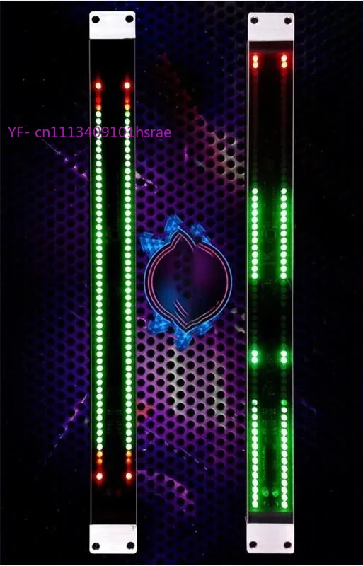 Indicador de Nivel de Audio de 19 Pulgadas para Montaje en Rack, 128 LED, Medidor de Espectro Musical USB, VU Meter, Pantalla de Ritmo y Volumen de Sonido Estéreo