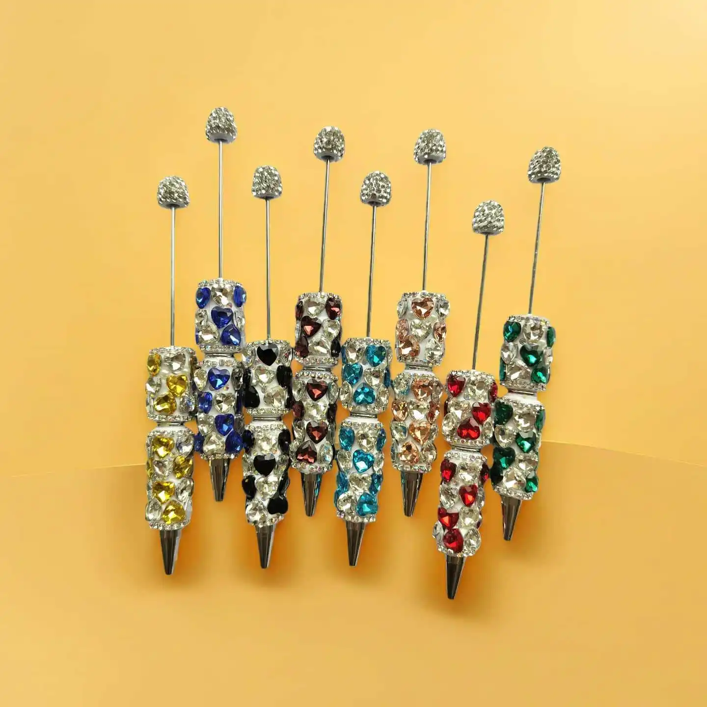 

30Pcs Colorful DIY Bead Ballpoint Pen Creative Rhinestone Pen Gift for Girls Teachers School Office Writing Pens Supplies