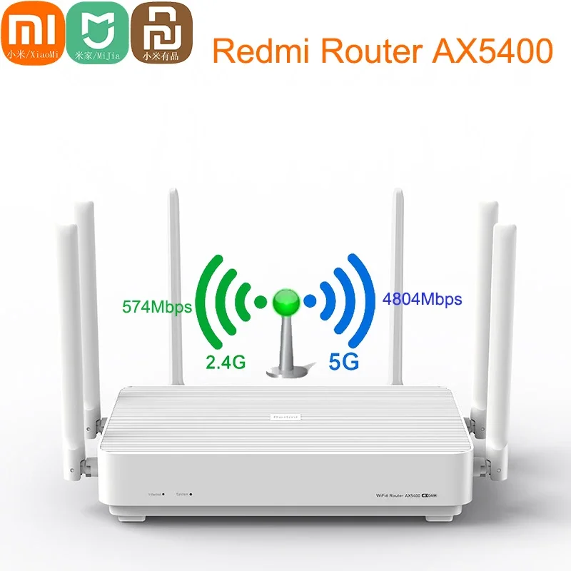 Xiaomi Mijia Redmi MI AX5400 Wifi Router Mesh System WiFi6 Rro 160MHz 4K Mesh Repeater External Amplifier Work With Mijia App