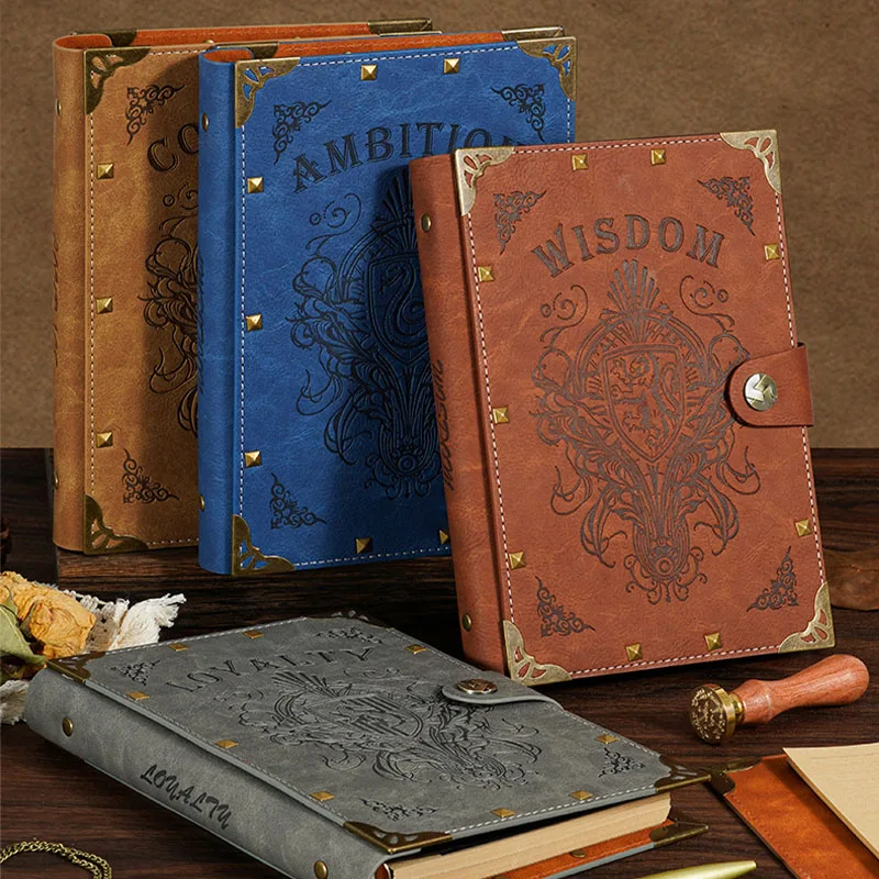 2025, neues Retro-Zaubertagebuch, verdicktes A5-Loseblatt-Notizbuch, Akademie-Stil mit Notizbuch