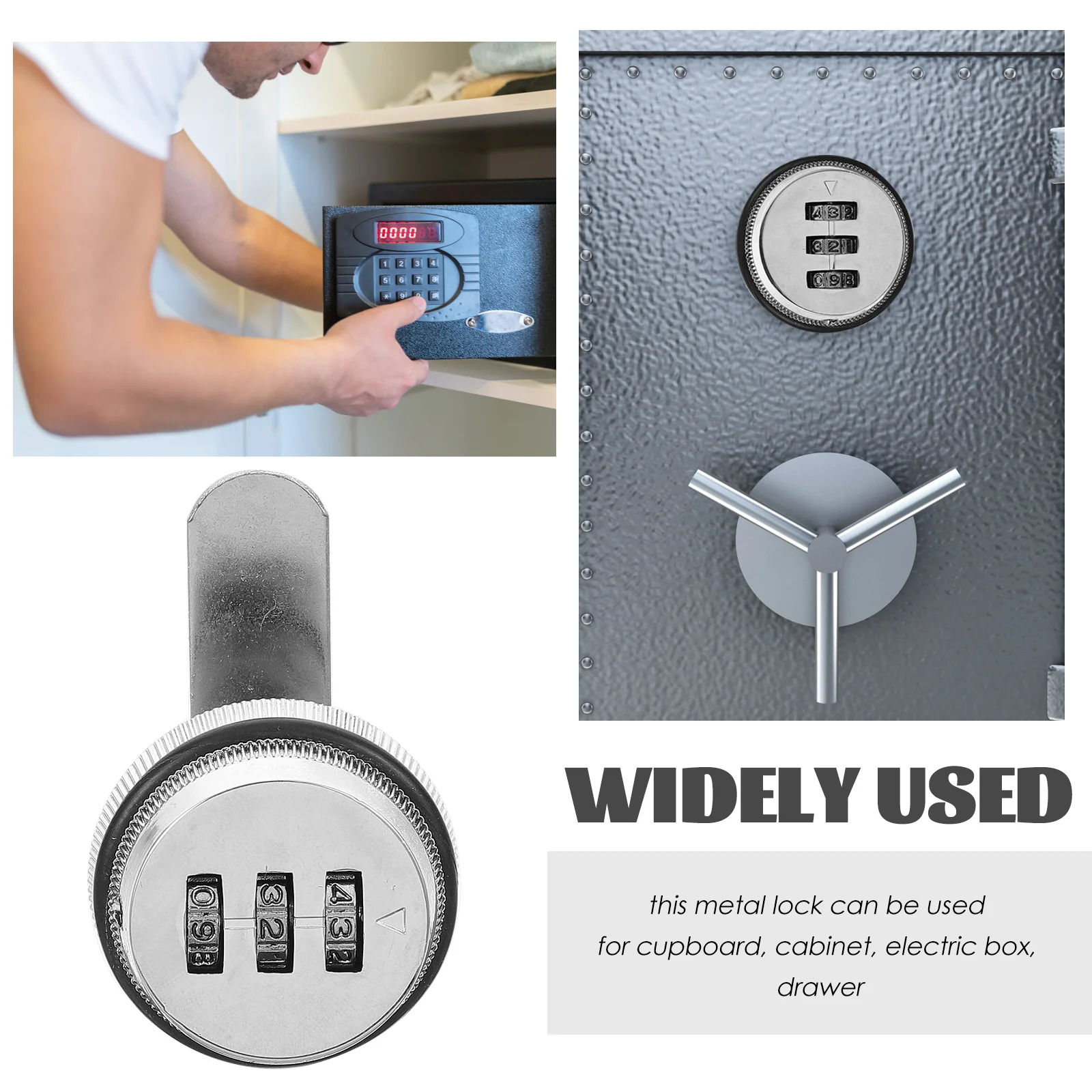 

1pcs Password Lock 20mm Cabinet Lock Silver Coded Heavy Duty Drawer Locks for File Cabinets Security Storage Box