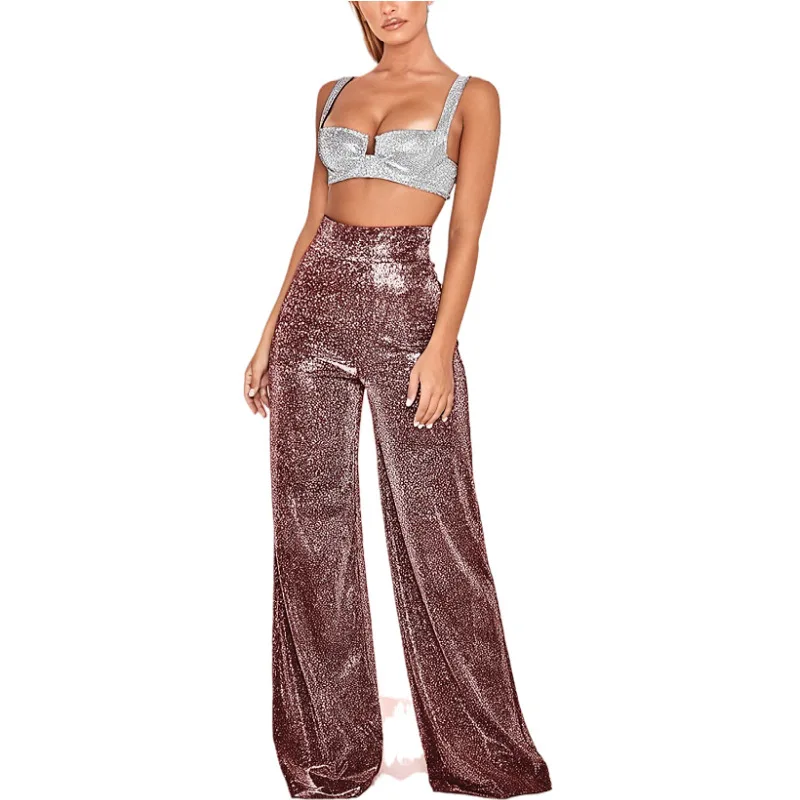 Spring High Waist Bright Color Wide Leg Pants All-Match New Fashion Yk2 Women\'s Clothing Long Pants Women Trousers Streetwear