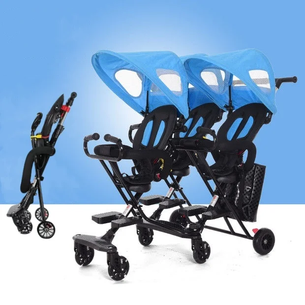 Safety System Folding Stroller For Triplets Pram Stroller for Triplets Newest Design Simple Push Stroller for 3 Babies