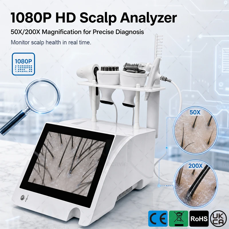 5-in-1 Scalp Analyzer Hair Follicle Detector Physiotherapy Machine Hair Loss Prevention Scalp Massager for Hair Salon Equipment