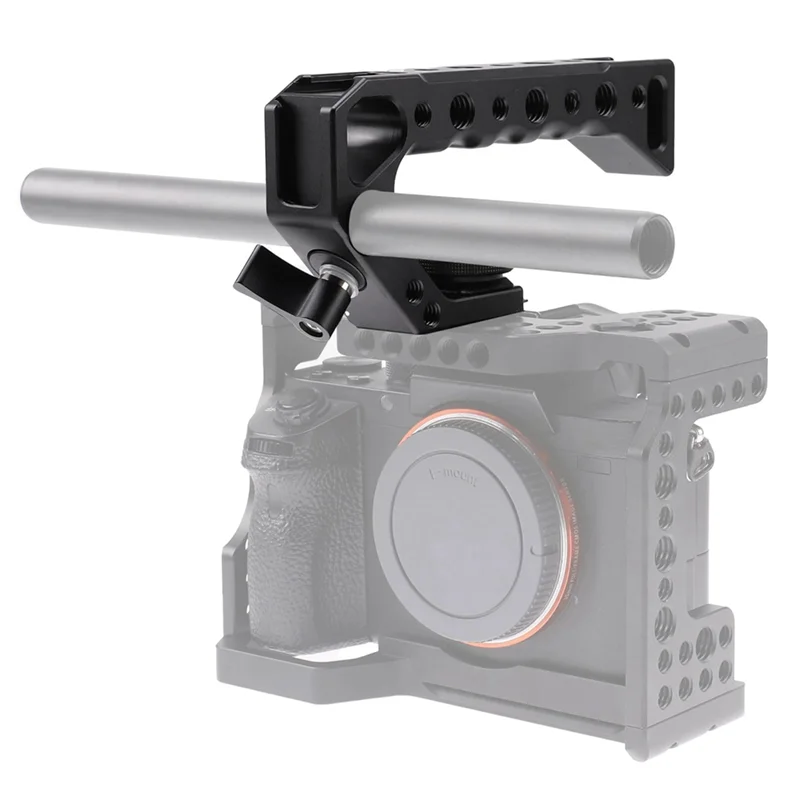 A34M-Camera Top Handgrip 4 حذاء بارد لـ Arca Swiss Mount 1/4 بوصة و3/8 بوصة قابل للفصل 1/4 بوصة لقفص الكاميرا