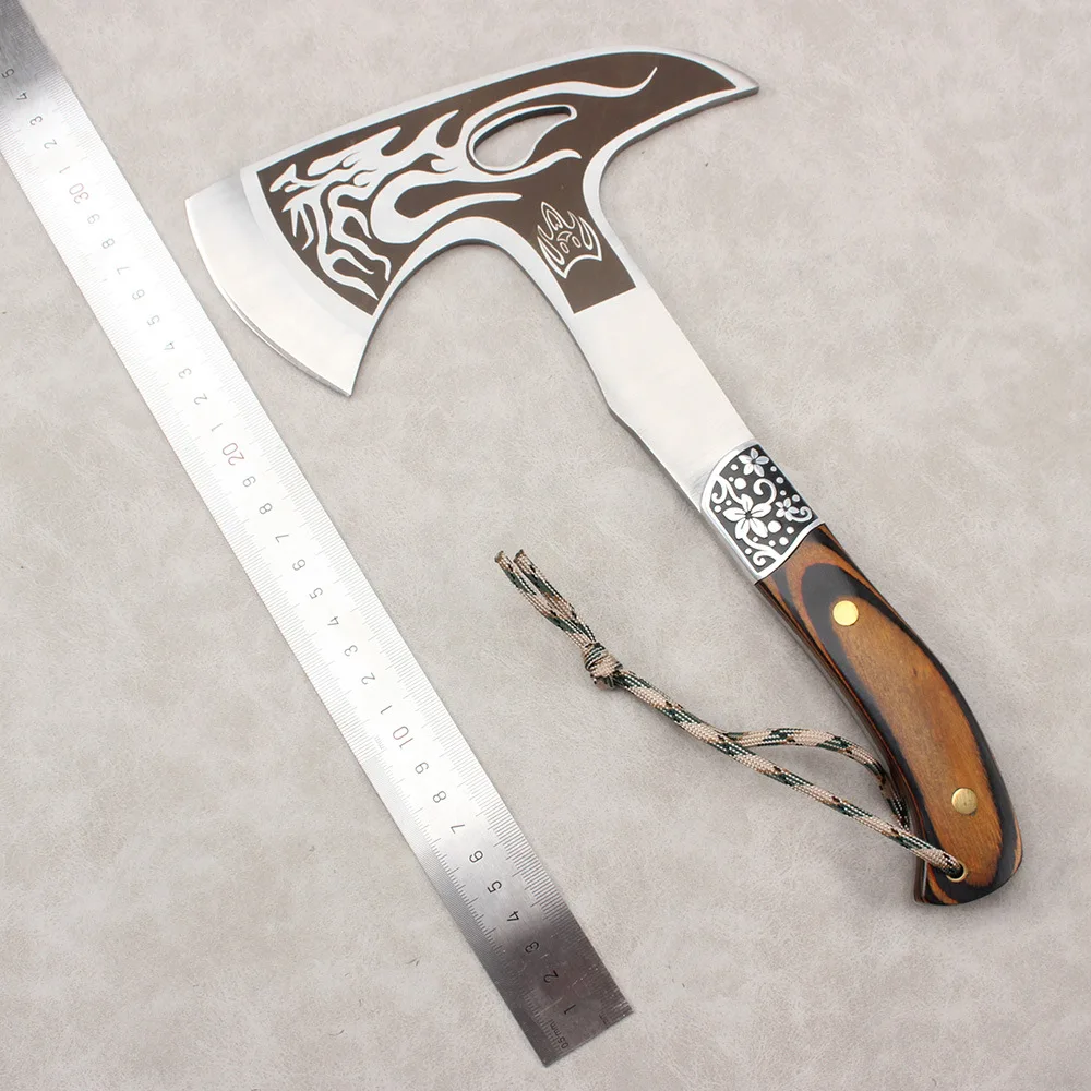 Firefighting tree cutting tool, Chinese flame pattern axe, high hardness wood chopping axe, woodworking axe