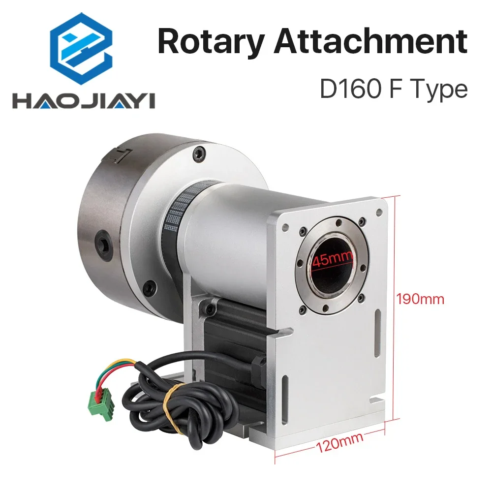 Diameter 160mm Rotary Device with Three Chuck Rotary Attachment + Nema 34 Driver for Fiber Marking Machine Extra Axis