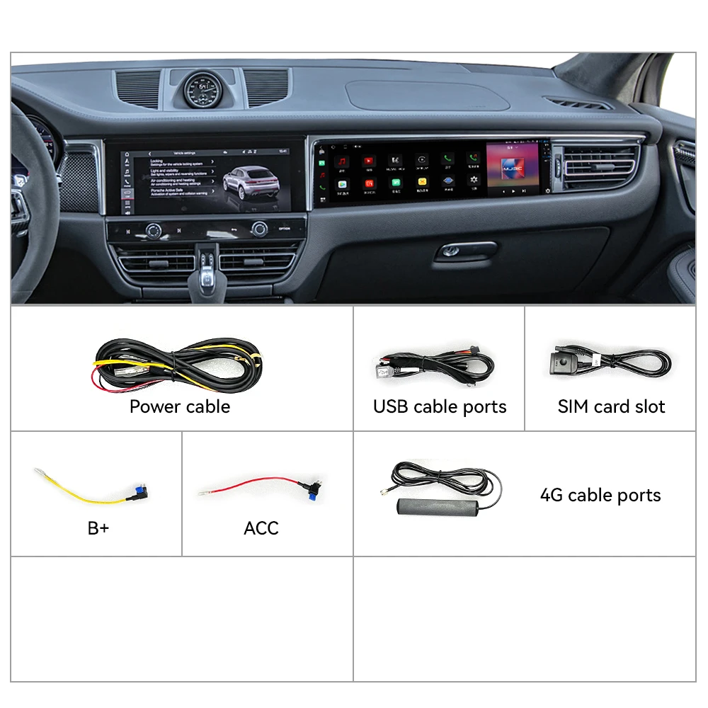 Car Multimedia Player For Porsche Macan 2018-2023 Entertainment Passenger Co-pilot Screen 10.9