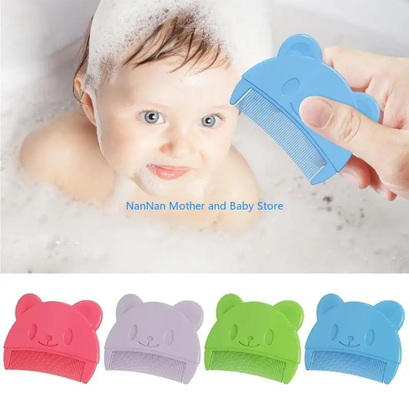 مشط للرضع، مشط للأطفال الصغار، أمشاط سهلة الإمساك على شكل دب كرتوني، منتج للعناية بحديثي الولادة