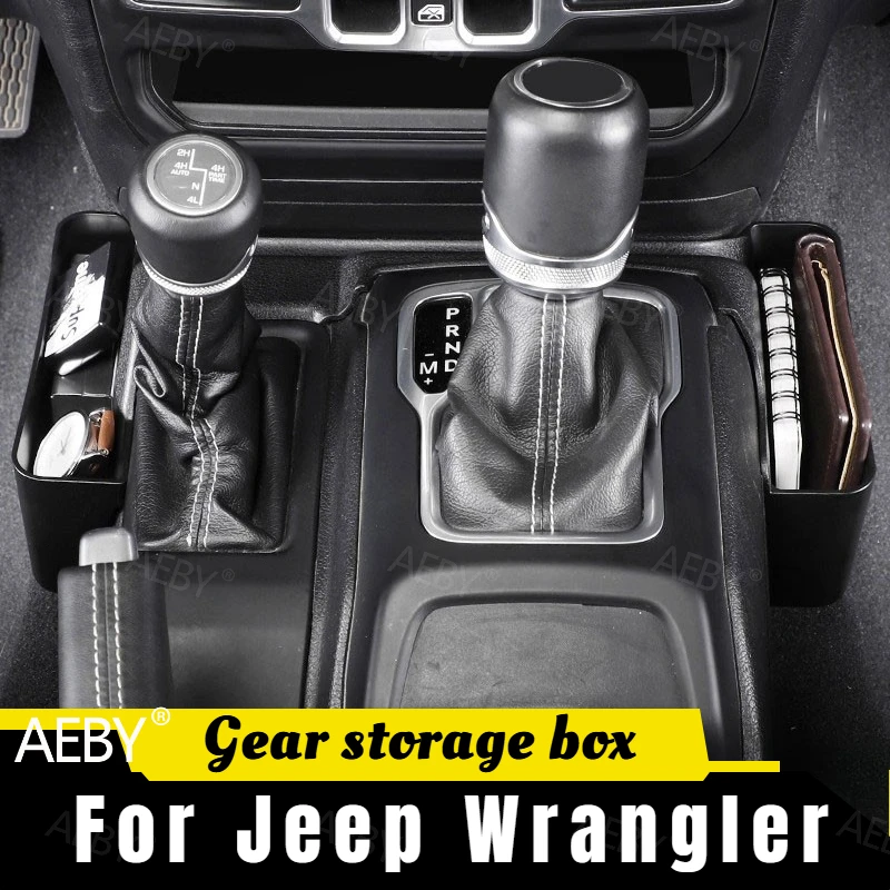 

For Jeep Wrangler 2018-2024 Shifter Storage Box Console Tray,Anti-slip pad for side storage box,Car interior accessories